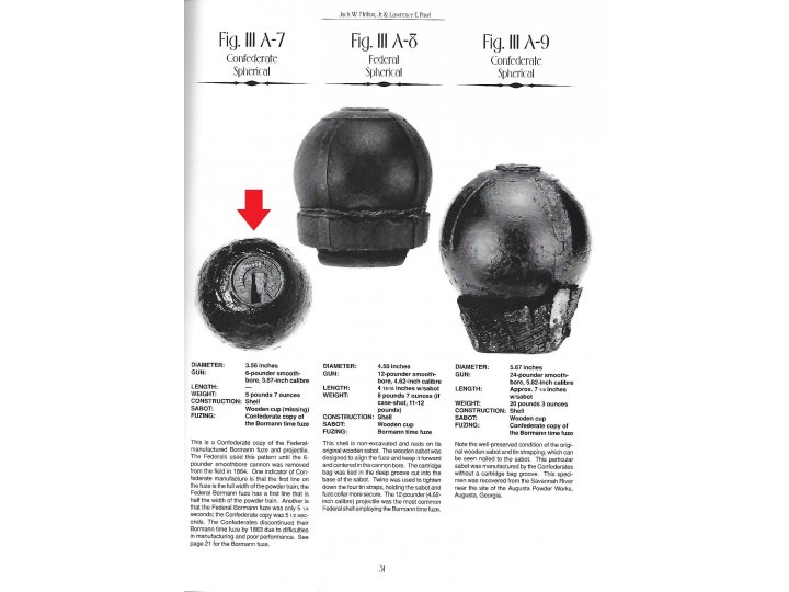 Confederate 6-Pounder Case-Shot Shell with Bormann Time Fuze