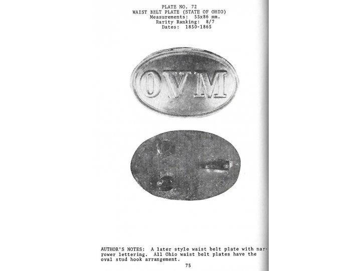 OVM - Ohio Volunteer Militia Belt Buckle - Repaired