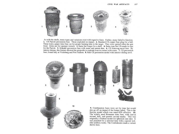 Confederate Fuze Adaptor for Rifled Projectile