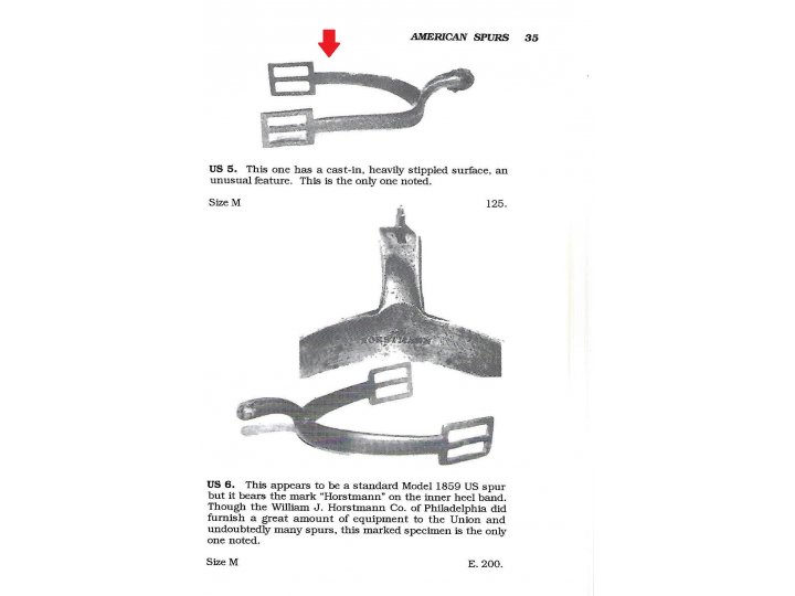 Federal Cavalry Spur - Stippled Brass