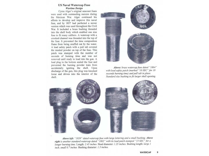 Federal Naval Watercap Fuze - Dated 1862