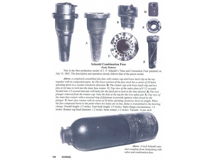 Federal 3-Inch Schenkl "Case-Shot" Shell with Combination Percussion and Time Fuze