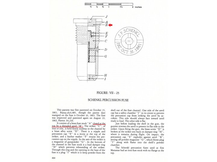 Schenkl Percussion Anvil Cap for Heaviest Caliber Shell 