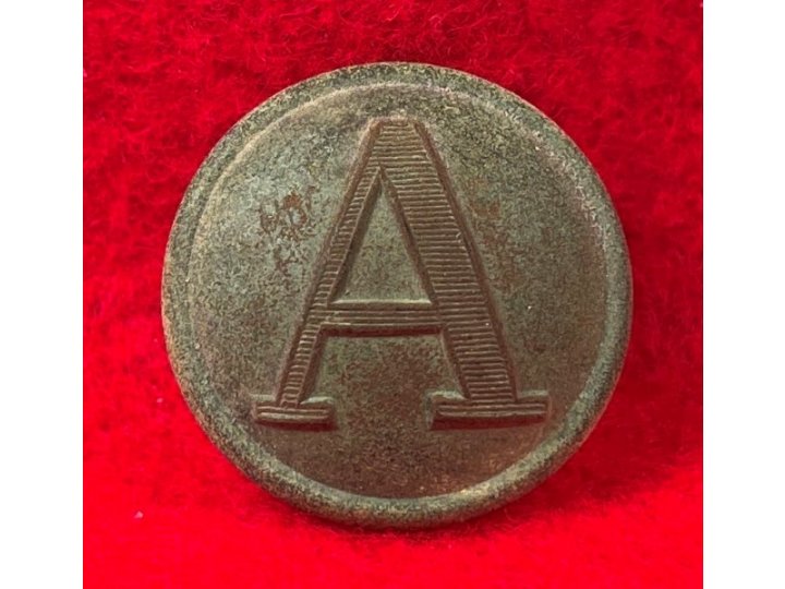 Confederate Artillery Coat Button - "Lined A" - High Quality