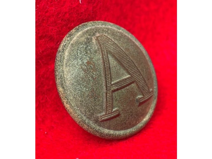 Confederate Artillery Coat Button - "Lined A" - High Quality