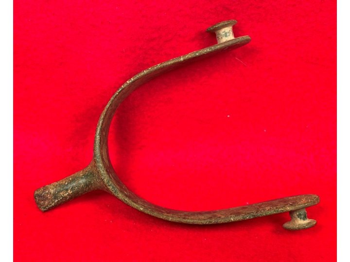  Confederate Cavalry Spur - Strap Studs and Raking Rowel Type