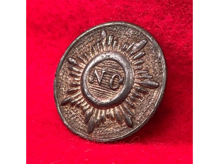 North Carolina "Sunburst" Coat Button - Silvered