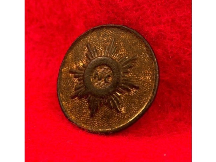 North Carolina "Sunburst" Coat Button with Shank - NC 14 - Rare 17 mm Size