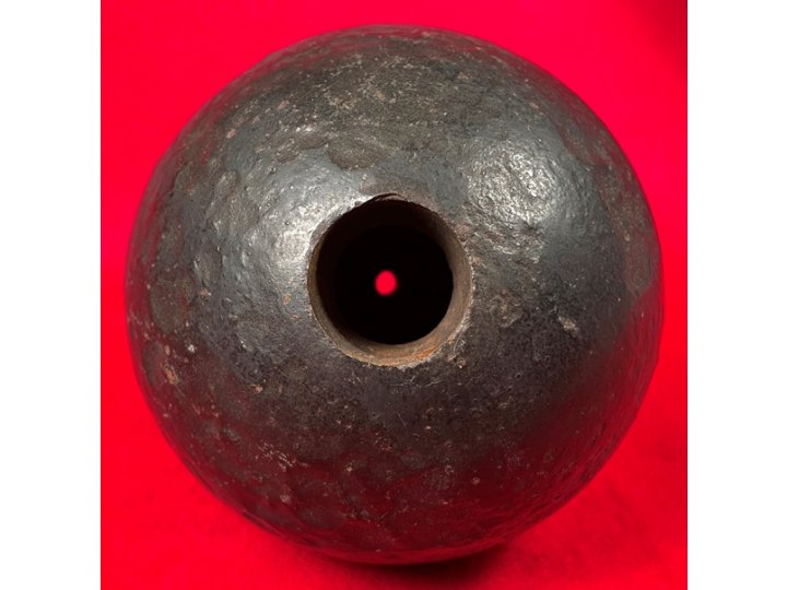 Confederate 12-Pounder Shell with Wood Fuze Plug and Packing Tow