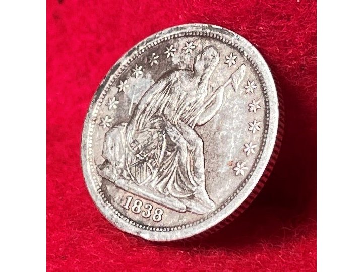 Excavated Seated Liberty Silver Dime - Dated 1838