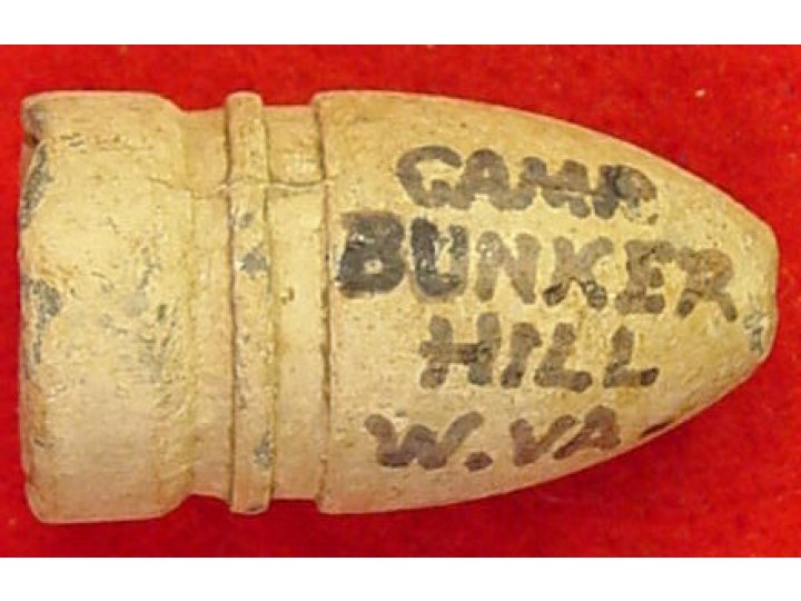 Confederate .58 Caliber Gardner Bullet with Mac Mason Writing 