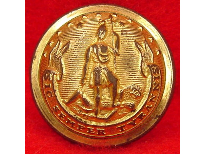 Virginia State Seal "Staff Officer" Coat Button - High Quality