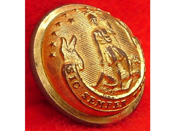 Virginia State Seal "Staff Officer" Coat Button - High Quality