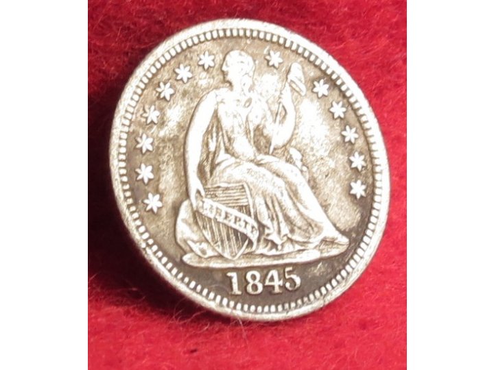 Excavated 1845 Seated Liberty Half Dime