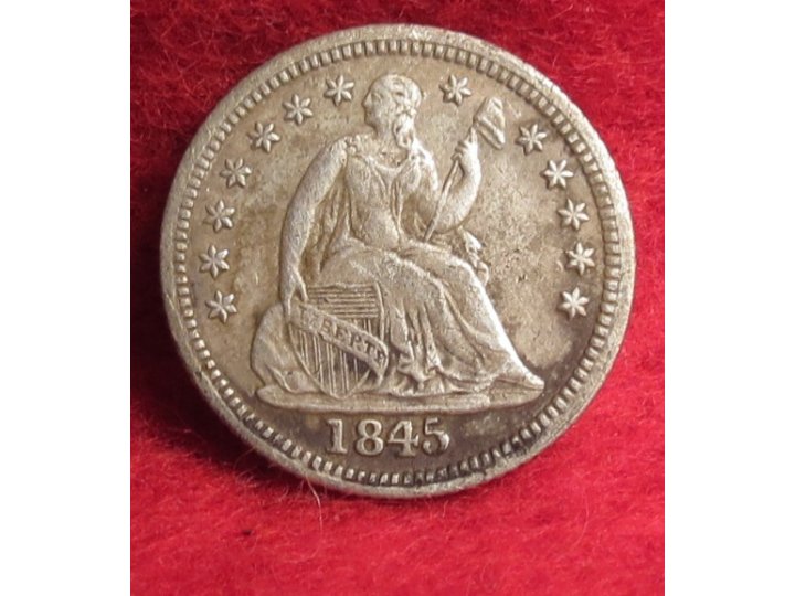 Excavated 1845 Seated Liberty Half Dime