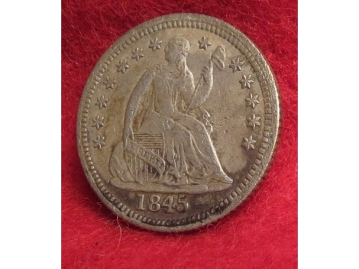 Excavated 1845 Seated Liberty Half Dime