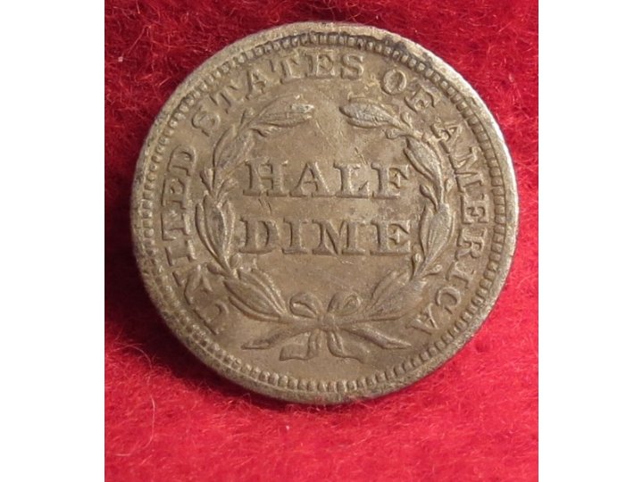 Excavated 1845 Seated Liberty Half Dime