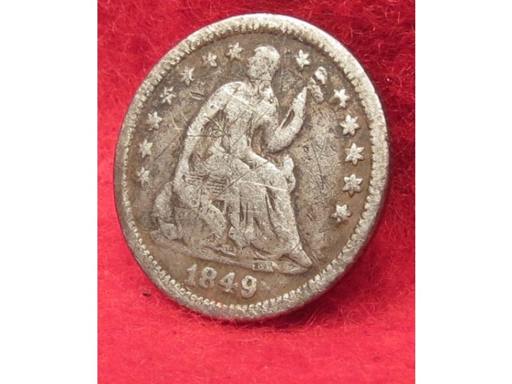 Excavated 1849 Seated Liberty Half Dime