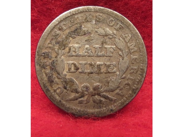 Excavated 1849 Seated Liberty Half Dime