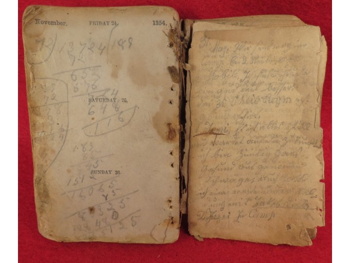 1854 Pocket Almanac & Diary