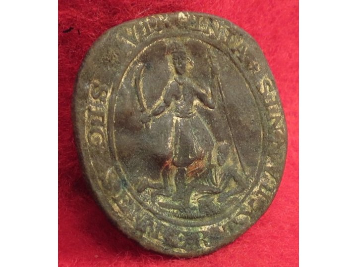 Virginia State Seal Coat Button - Flattened