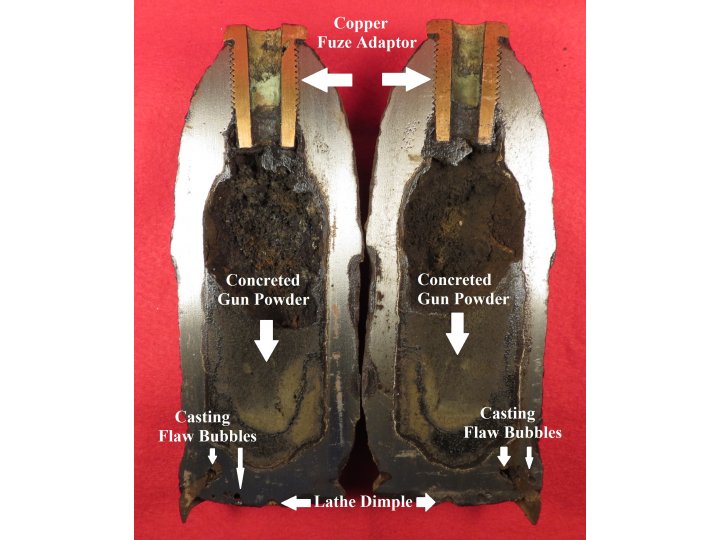 Confederate 3-Inch Bourreleted Read Shell - Virginia 1864 Model