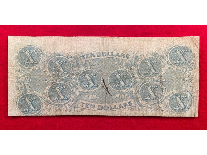 Confederate Ten Dollar Note - 1863 - CC