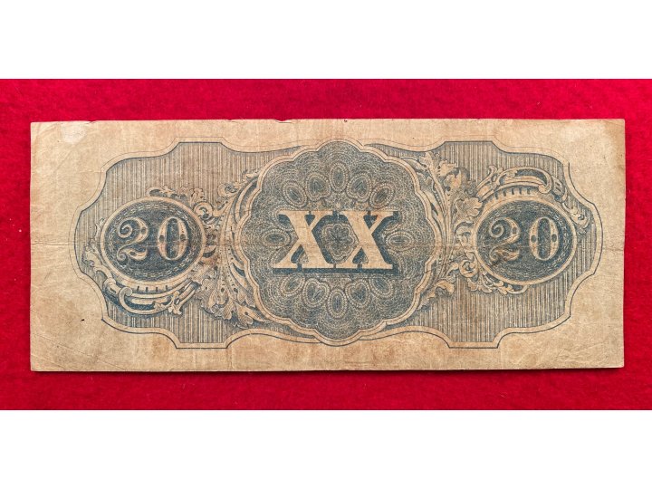 Confederate Twenty Dollar Note - 1862