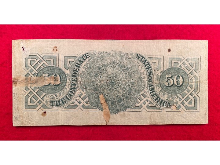 Confederate Fifty Dollar Note - 1862