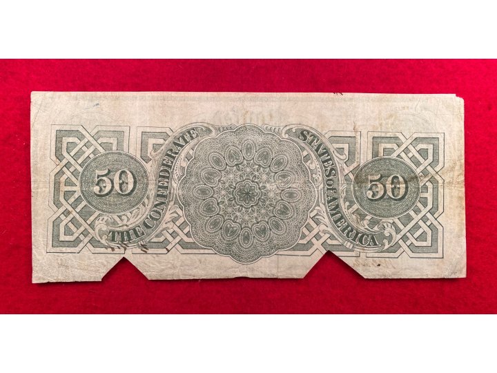 Confederate Fifty Dollar Note - 1863 - COC